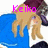 Pixelated anime-style character with long blonde hair and blue clothing, shown in four with changing text overlays