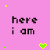 Pixelated pink background with scattered yellow dots and green/yellow hearts, featuring repeated text phrases in black and alternating colors across multiple frames of an animated contact sheet.