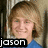 Two side-by-side pixelated images of a person with light brown hair wearing a blue shirt, each with a black text label at the bottom.
