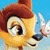 Pixelated cartoon character with brown hair, large eyes, and a yellow face against blue sky background.
