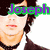Four- of a person with dark hair and white sunglasses, each showing different text overlays and a purple heart symbol