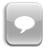 Gray rounded rectangle with gradient shading contains white speech bubble icon centered on light gray background.