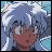A pixelated anime-style character with light blue hair and brown skin appears on the left side of a contact sheet, while the right side displays stylized text reading "Anime IM" above smaller text that may be "COM" against a black background.