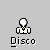 Pixelated icon of a figure in white shirt and yellow tie with 'Disco' text below, showing three distinct poses across observations.