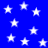Blue background with scattered white stars of varying sizes and brightness levels.