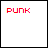Pixelated text elements evolve across six , starting with 'PUNK' and adding layers of words like 'SLUT', 'skater', '90th', 'prep', and 'poser' in varying colors