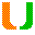 Pixelated green and orange L-shaped and horizontal elements form a of animated with 'M' and 'UNIPF' text on green backgrounds