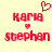 Red pixelated text 'KAMA' above a small heart, with 'stephan' below on light yellow background.