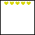 Animated contact sheet of 16 frames showing a yellow heart icon with green dotted lines and the text "JOSIE" in various states of appearance/disappearance on white background.