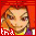 Pixelated character with red hair and yellow-purple clothing, displayed in a of six showing sequential facial expressions