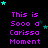 Purple text reading 'This is Sooo a Carissa Moment' repeated across multiple on black background with scattered cyan and dark blue stars