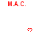 Red text 'M.A.C.' and pixelated hearts appear on a white background with gray corner overlay.