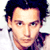 A 2x2 contact sheet of a Johnny Depp animated icon with two identical face frames and one text frame showing CoolBuddy.com on blue background.