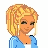 Animated contact sheet of a pixel art buddy icon featuring a blonde woman, blue-shirted figure, and black silhouette with white arrow across 19 frames arranged in 5x4 grid layout.