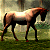 A pixelated horse stands in a grassy field with a cloudy sky, next to green text reading 'Original Icons .com' on a dark background.