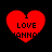 Four red heart-shaped icons with black text "I LOVE HANNAH" on a black background, two with pixelated text and two with clear text.