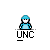 Pixelated character in blue outfit with speech bubbles displaying 'WOO!', 'GO TAR', 'HEELS!!', and a blue symbol replacing the character.