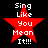 Red star with white text "Sing Like You Mean It!!!" on black background, four identical static frames displayed in a