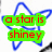 Blue star outline with red text on green background; text changes across frames; one frame shows a smiling star face.