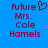 Red pixelated text on blue background reads 'Future Mrs. Cole Hamels' with a heart symbol replacing the letter O in Future.