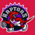 Pixelated icon with red background, central circular design featuring gray and purple segments, partial white text reading "TO" at top.