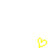 Three yellow pixelated heart shapes positioned around a gray rectangular block on a white background.