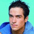 A pixelated image of a person in a blue hoodie against a teal background, with the word 'poncho' displayed on a white