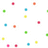 A split-screen icon with a white background of scattered colored squares on the left and a solid yellow background with orange pixelated text on the right.