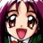 Pixelated anime-style character with purple hair and green jacket sticking out tongue, next to black background with white text 'Anime IM' and 'c0m'