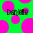 Green background with pink circles and black text reading 'Dariallo' in pixelated font.