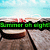 Beach scene with wooden pier, ocean, and text 'Summer oh eight' in green and blue pixelated fonts.