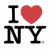 Pixelated graphic showing 'I ❤️ NY' text with red heart, Statue of Liberty head, Times Square scene, blue-haired face fragment, and zoo animal image.