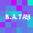 Pixelated of cyan, purple, and blue squares with four instances of 'B.A.TAY' text in white pixel font