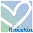 nine pixelated heart icons with gradient backgrounds, each displaying the name 'Kristin' in blue text below a white outline heart