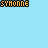 pixelated icons on a light blue background, each labeled 'synone' with orange text and black outlines. The icons show variations in heart shapes with pink or green accents