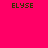 Four identical pixelated text displays of 'ELYSE' on a bright pink background with two glowing light spots.