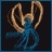 Animated icon of a blue figure with flowing hair and golden wings, cycling through 'PEACE' and 'EARTH' text below against black background.