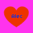 Four red heart shapes on a bright pink background, each containing blue text reading "Alec" in pixelated font.