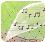 Pixelated green and white image with abstract shapes, dark spots scattered across the surface.