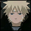 Animated sequence of a character with spiky blonde hair and blue eyes, showing eye movements from open to closed states.