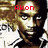 Pixelated image of a person with light brown hair and dark clothing, featuring red text above the head.