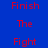 Blue background with red text words 'Finish', 'The', and 'Fight' arranged in a , some highlighted green