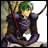 A 48x48 pixel buddy icon featuring a character with green hair and purple armor on the left, next to text reading "Anime IM" and "COM" on a black background.