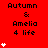 Red background with black text 'Autumn & Amelia 4 life' and white heart symbols in a pattern