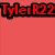 Six colored squares display 'TylerR22' text in different colors and styles across a