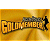 Pixelated golden-yellow background with bold orange text reading 'GOLDEN EYE' and a small dark figure silhouette on the right.