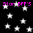 Black background with scattered white stars and repeated pink text "Star BFF'S" across the image.