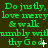 Green text on dark background repeats 'Do justly, love mercy & walk humbly with thy God' with animated white plus signs appearing and disappearing.