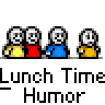 Animated contact sheet showing 12 frames of a pixel art buddy icon sequence with repeating characters and text elements across multiple rows.