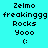Pixelated text and emoticon on cyan background, with white variant showing same content.